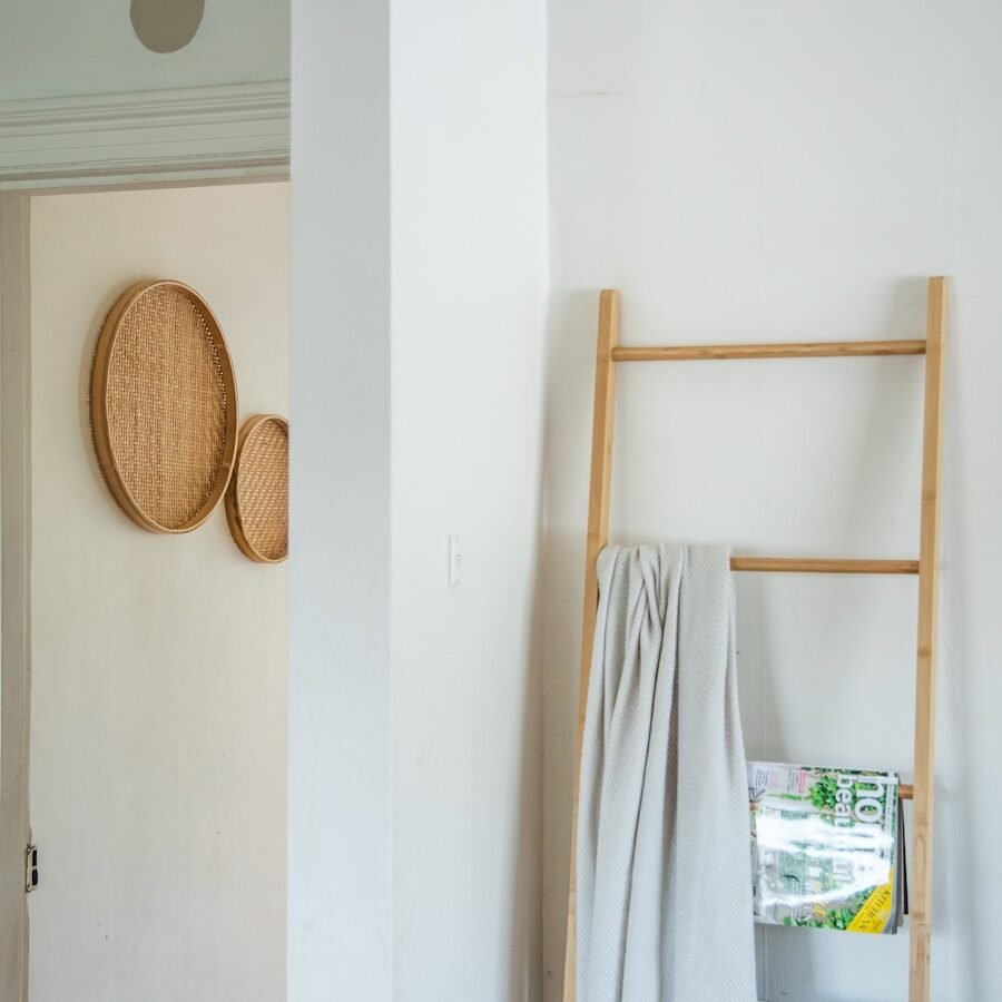 A detail of a finished, checked space
